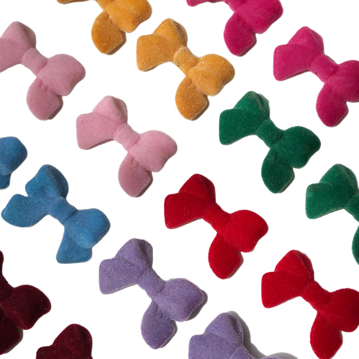 Wholesale 10PCS Flocking Bow Accessories Beads